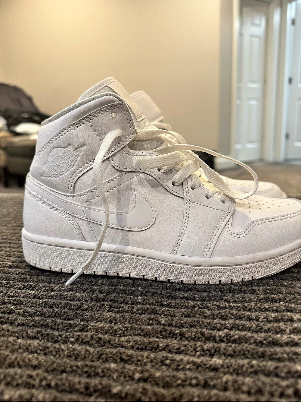 Nike Air Jordan 1 High-Top Sneakers in White